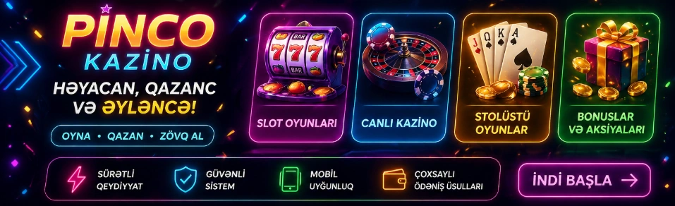 Pinco kazino oyunlar slot canlı kazino bonuslar